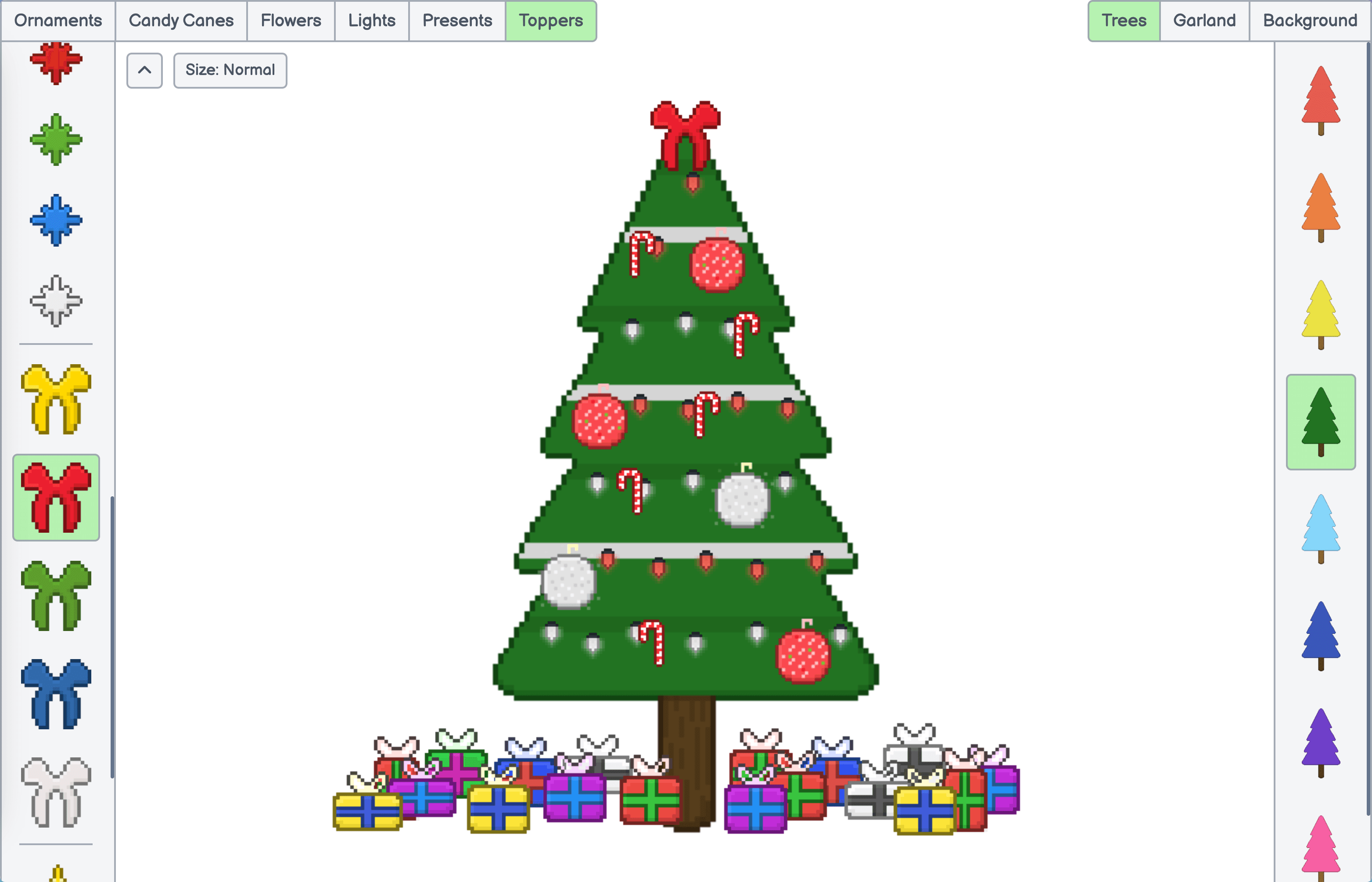 A screenshot of Decorate a Tree in Deceember 2023