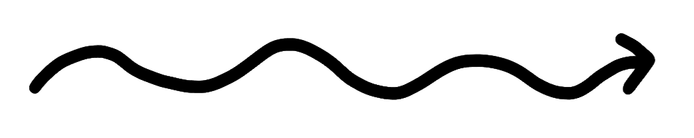 A long squiggly arrow