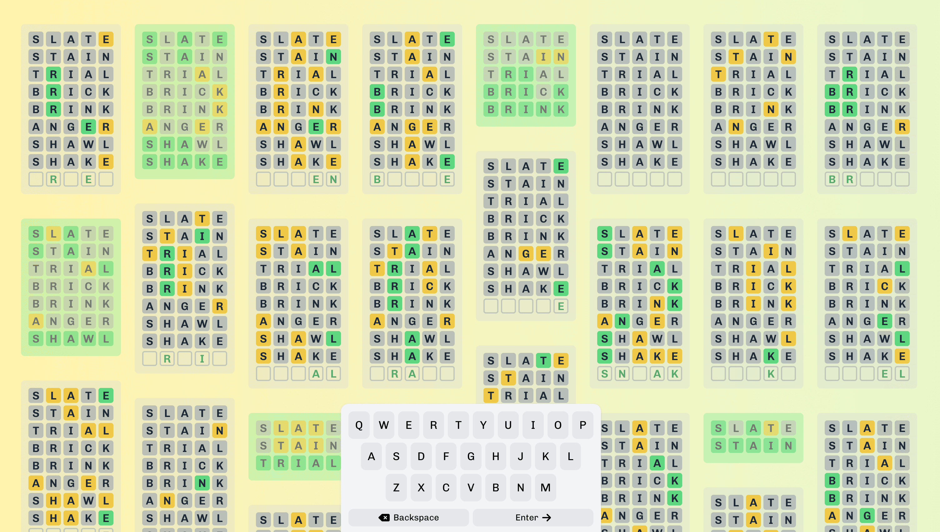 Screenshot of Everydle showing the game being played in classic mode